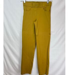 Betabrand Women's Gold Straight Leg Pull On Knit Casual Comfort Pants - Medium